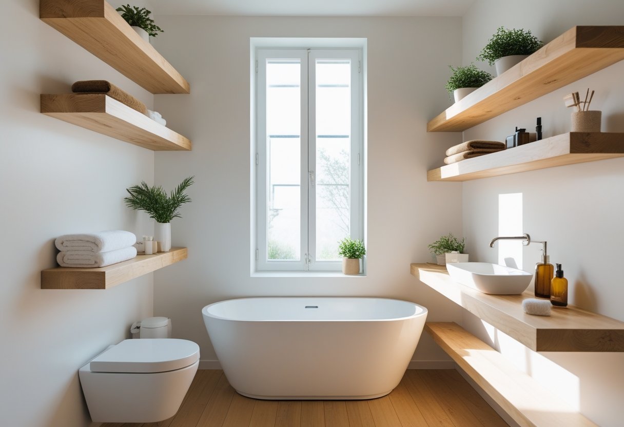 Sådan skaber du et stilfuldt og funktionelt badeværelse med træhylder og siddebadekar til små badeværelser